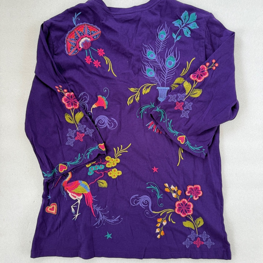 Johnny Was Ariela Embroidered Tee - Picture 6 of 7
